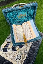 Briefcase Tajveedi 16 Line Quran Gift Set – Blue Marble Design