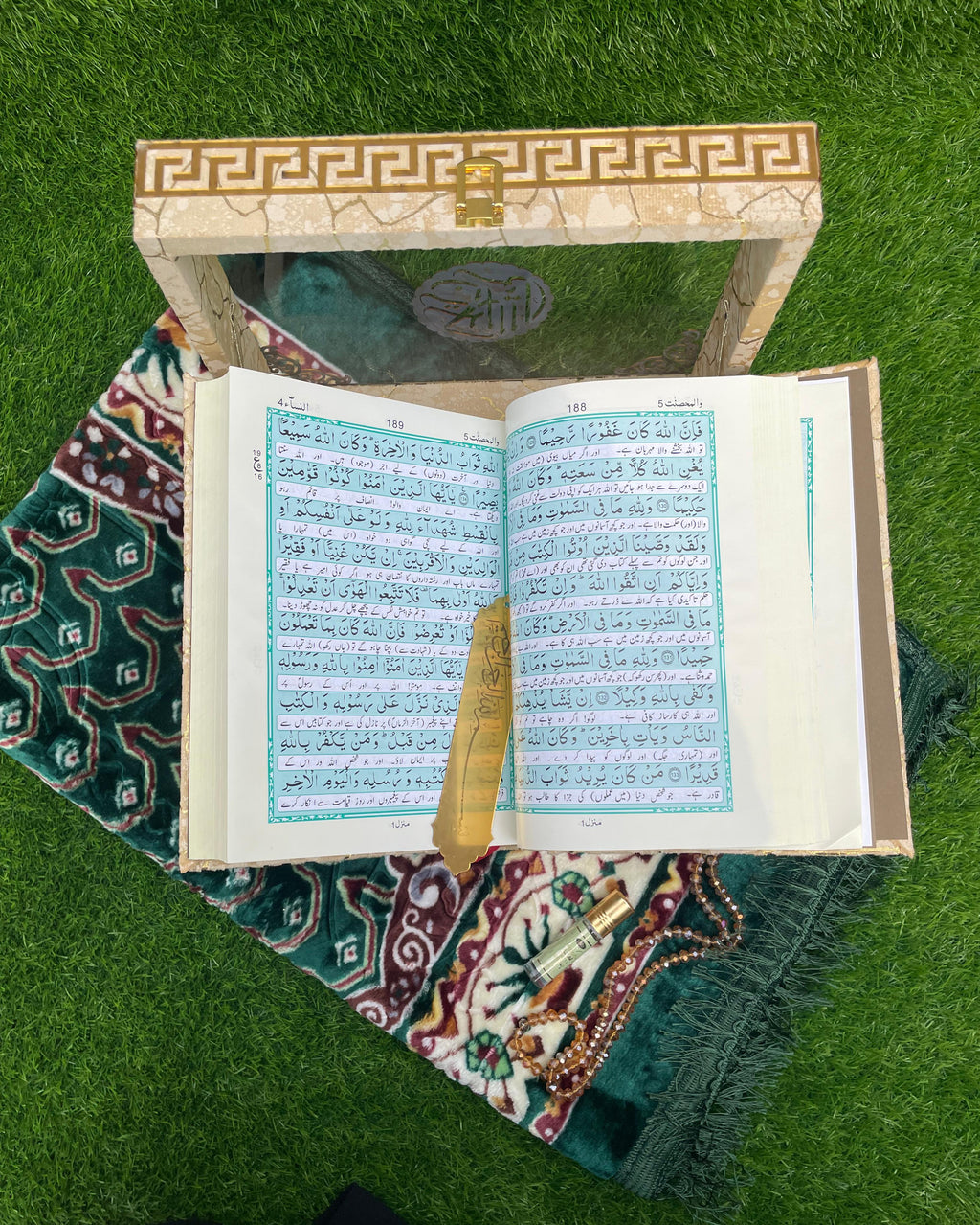 Premium Quran Gift Set with Acrylic Box - 11 Colors Available