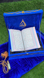 Velvet Quran Gift Set Attar & Prayer Mat - 11 Colors Options